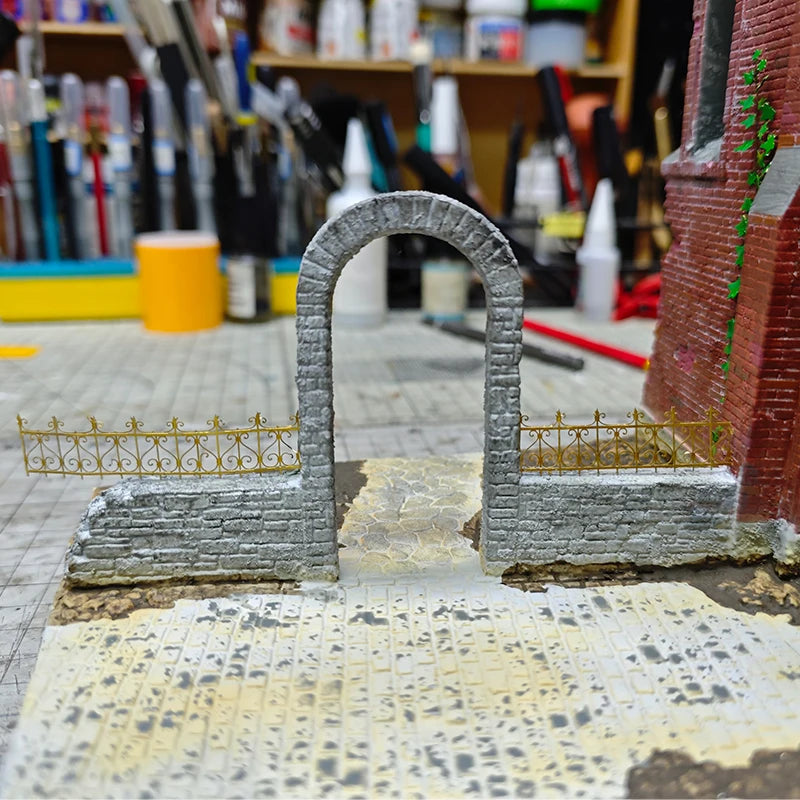 Photo Eatch PE Assembly Architectural Model Sand Table Grille Wall Parapet Iron Fence Building Diorama Scale Model Kit 1/35