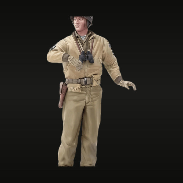 WWII American Tank Crewman with Pistol 1/16 Resin Figure Kit