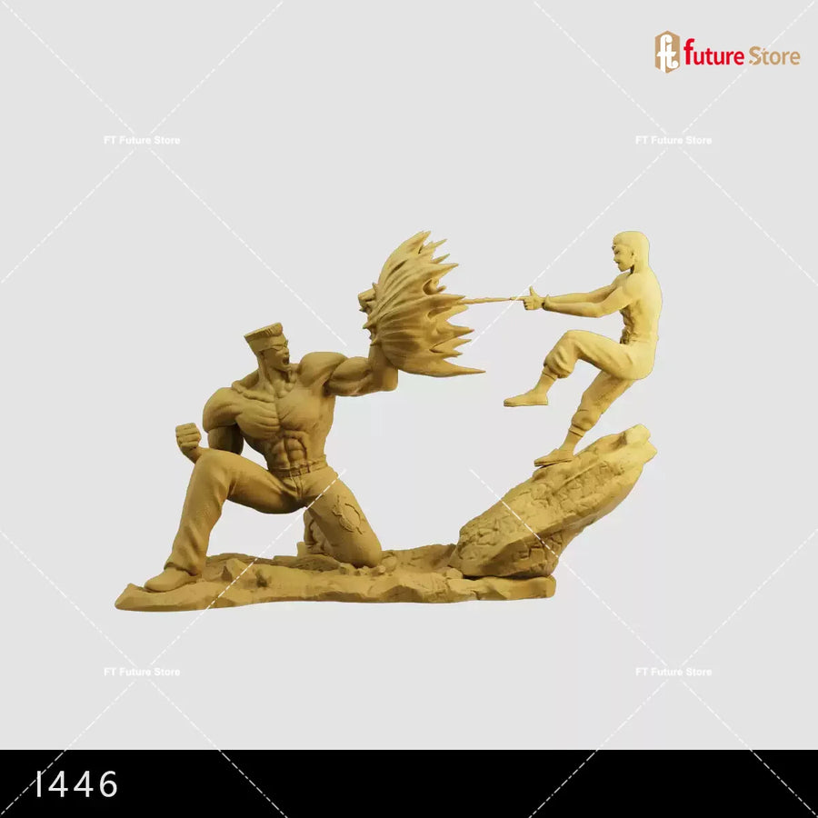Anime Boy Spiky Hair Dynamic Jumping Pose 1/64 Resin Figure Kit - resin model view 5