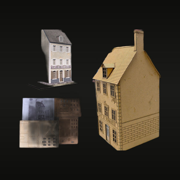 European Cafe Building Townhouse 1/72 Resin Terrain Diorama Kit