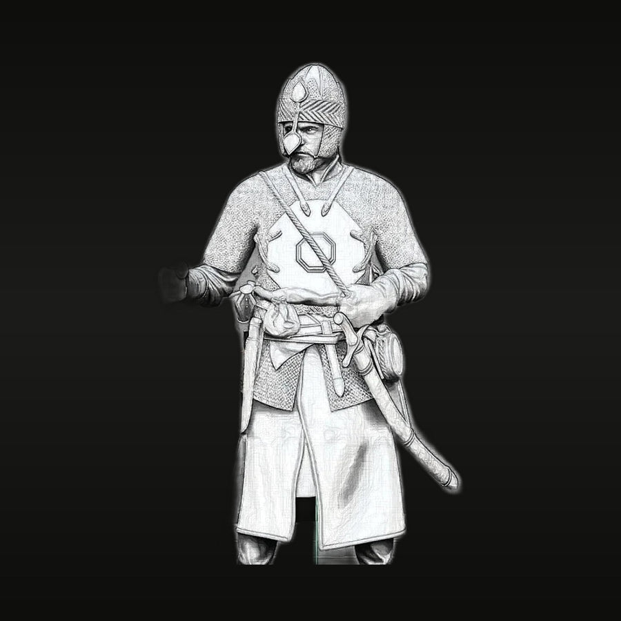 Medieval Viking Warrior with Spear - Resin Figure Kit - unpainted resin model kit