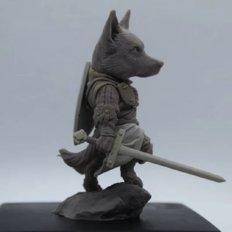 Fantasy Anthropomorphic Dog Knights Set of 3 80mm Resin Figure Kit - resin model view 2