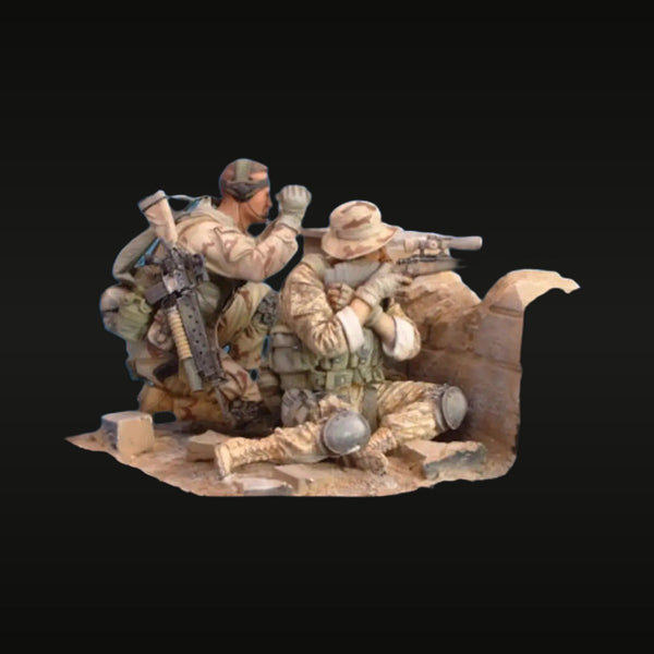 Modern US Army Soldiers with M4 Desert Patrol Set 1/16 Resin Figure Kit