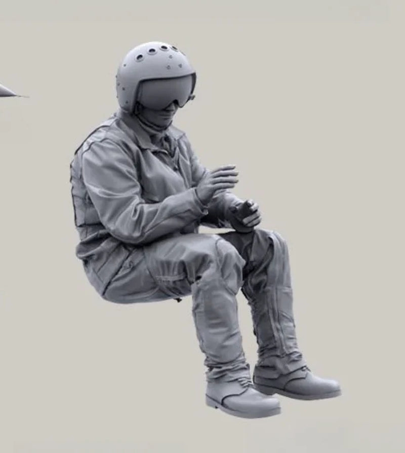 Modern Fighter Pilot in Cockpit Seated Position 1/48 Resin Figure Kit - resin model view 5