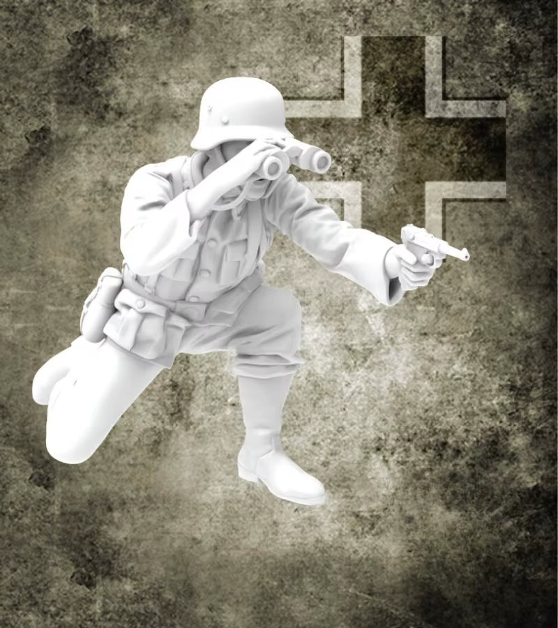 WWII German Soldier Signaling Action Pose 1/35 Resin Figure Kit - resin model view 2