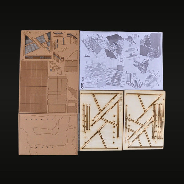 A-Frame Country House Architecture 1/72 Resin Terrain Diorama Kit