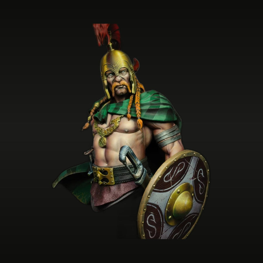 Ancient Celtiberian Warrior with Shield 1/9 Scale Resin Bust - unpainted resin model kit