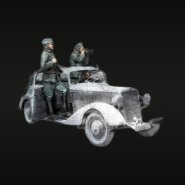 WWII German Command Staff Car Diorama Set 1/35 Resin Kit