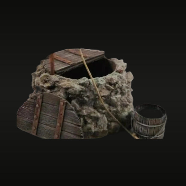 Medieval Stone Water Well Diorama Resin Terrain Kit