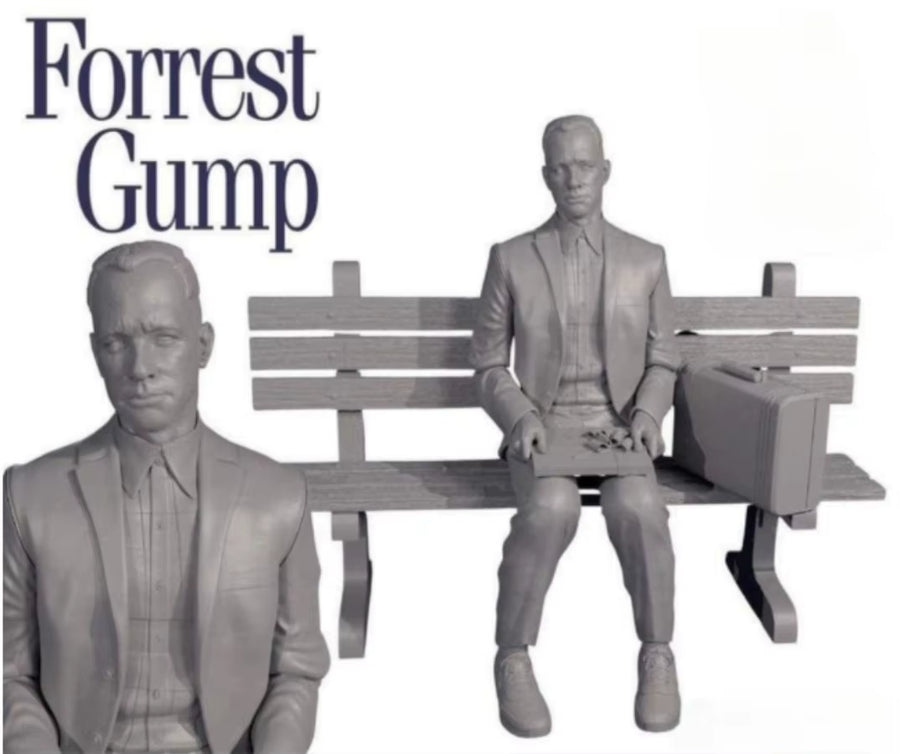 Civilian Female Seated on Park Bench 1/24 Resin Figure Kit - resin model view 2