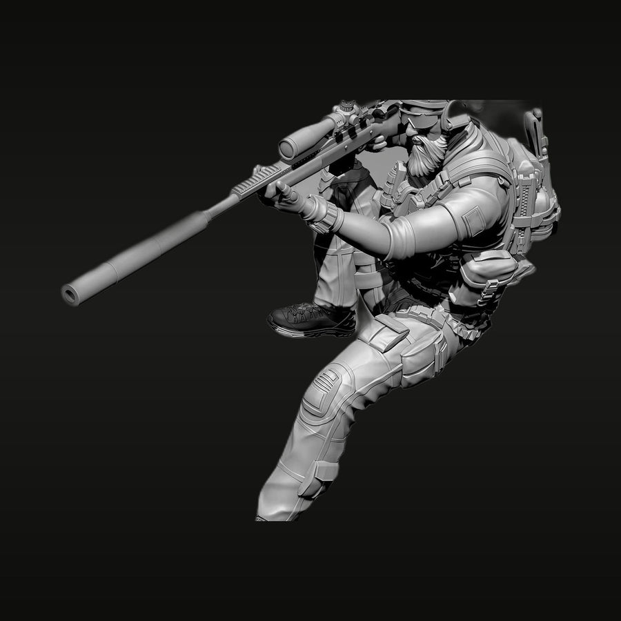Modern Tactical Operator Airborne Sniper 1/35 Resin Figure Kit - unpainted resin model kit