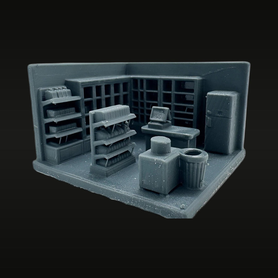 Sci-Fi Command Center Interior Diorama with Modular Workstations 1/35 Resin Terrain Kit - unpainted resin model kit