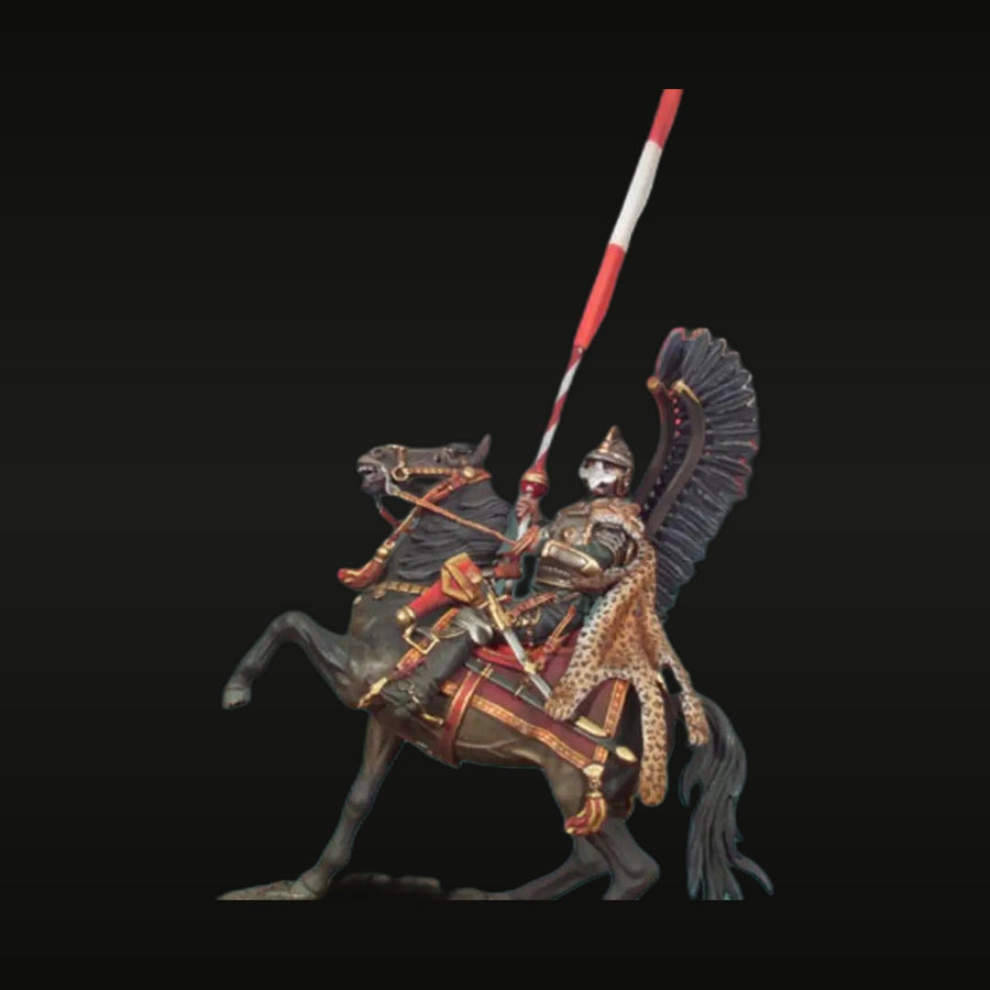 Fantasy Winged Warrior on Rearing Horse with Lance 54mm Resin Figure Kit - unpainted resin model kit