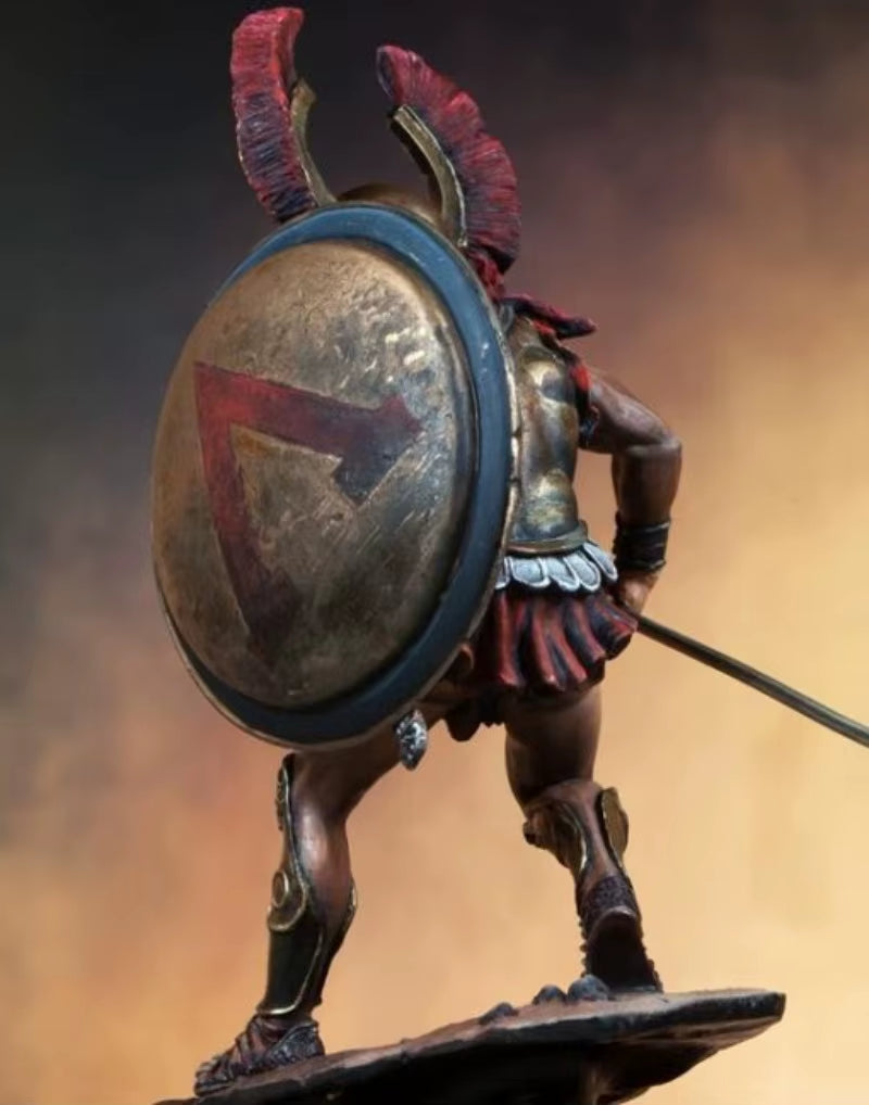 Ancient Greek Hoplite Warrior with Horned Helm 1/24 Resin Figure - resin model view 3