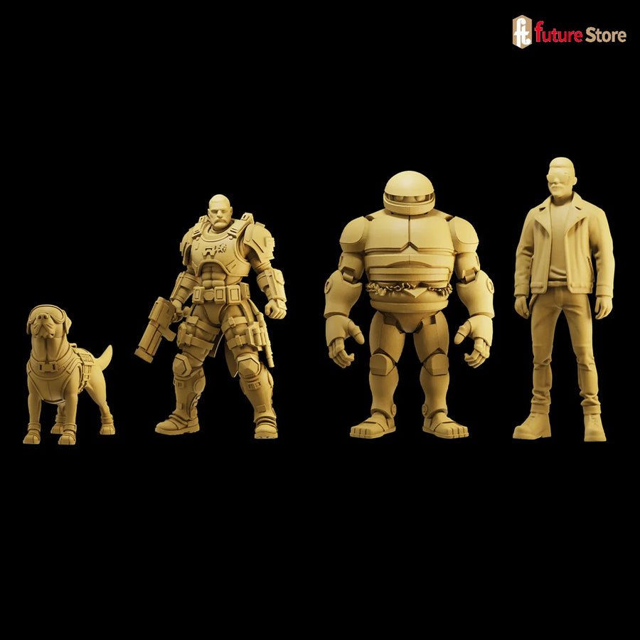 Sci-Fi Armored Tactical Operator with Rifle 1/64 Resin Figure Kit - resin model view 2