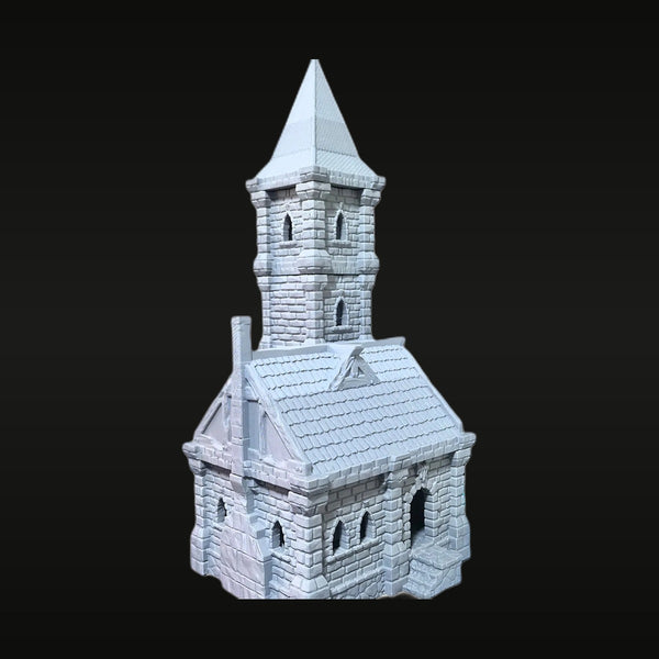 Medieval Stone Church Tower Resin Terrain Kit - Tabletop Gaming Diorama