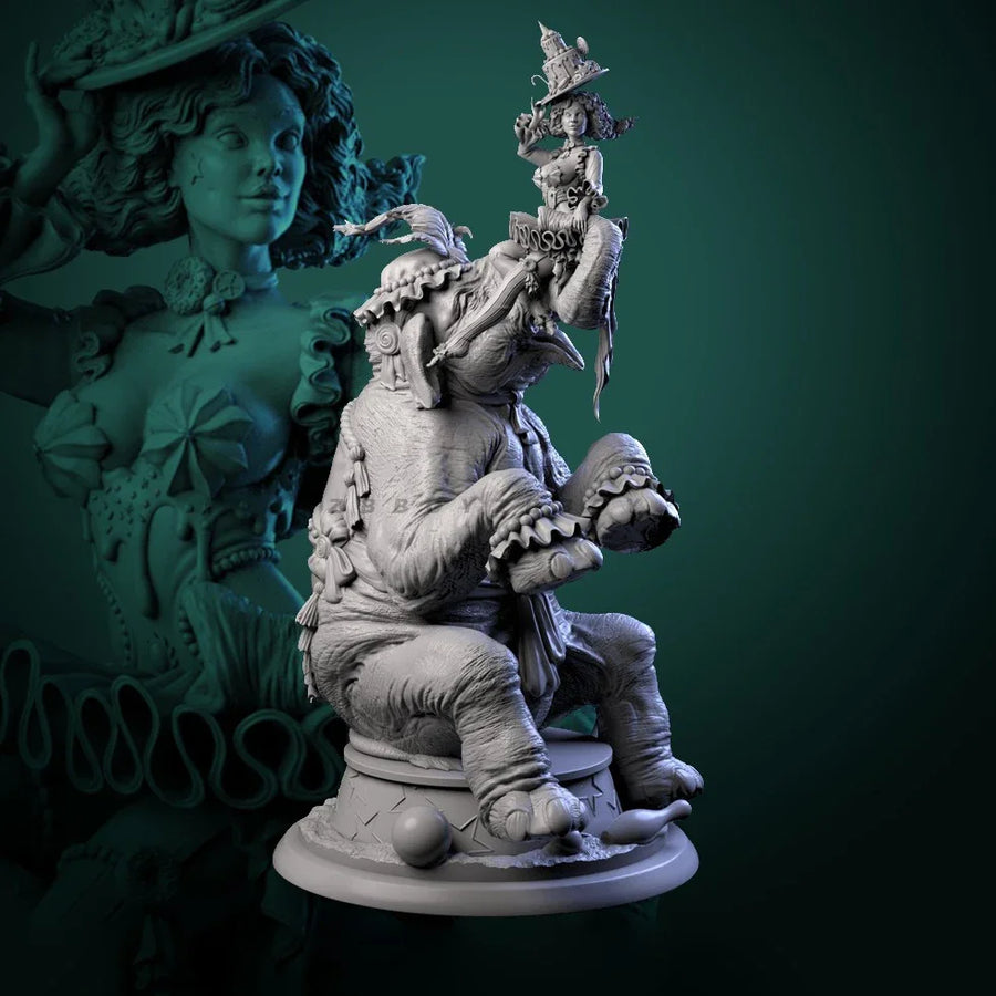 Overall Heights 75Mm 90Mm 115Mm Resin Model Kit for Elephant Circus Performance Self-Assembly and Coloring TD-7495 /3D