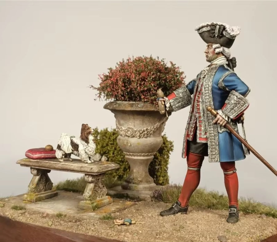 1/24 Scale 75Mm Diecast Resin Figure Model Kit Ancient French Guards Officer Miniature Toys Unassembled Unpainted DIY Diorama