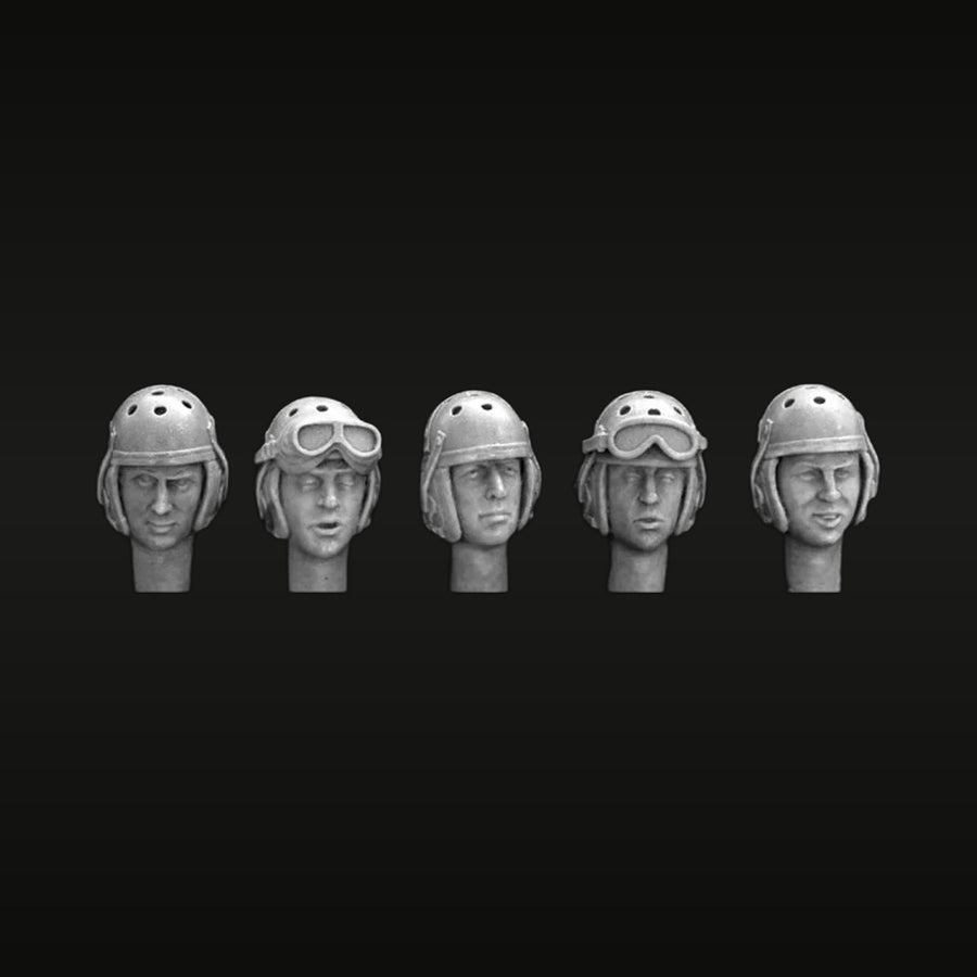 WWII US Army Tank Crew Heads Set 1/35 Scale Resin Kit - unpainted resin model kit
