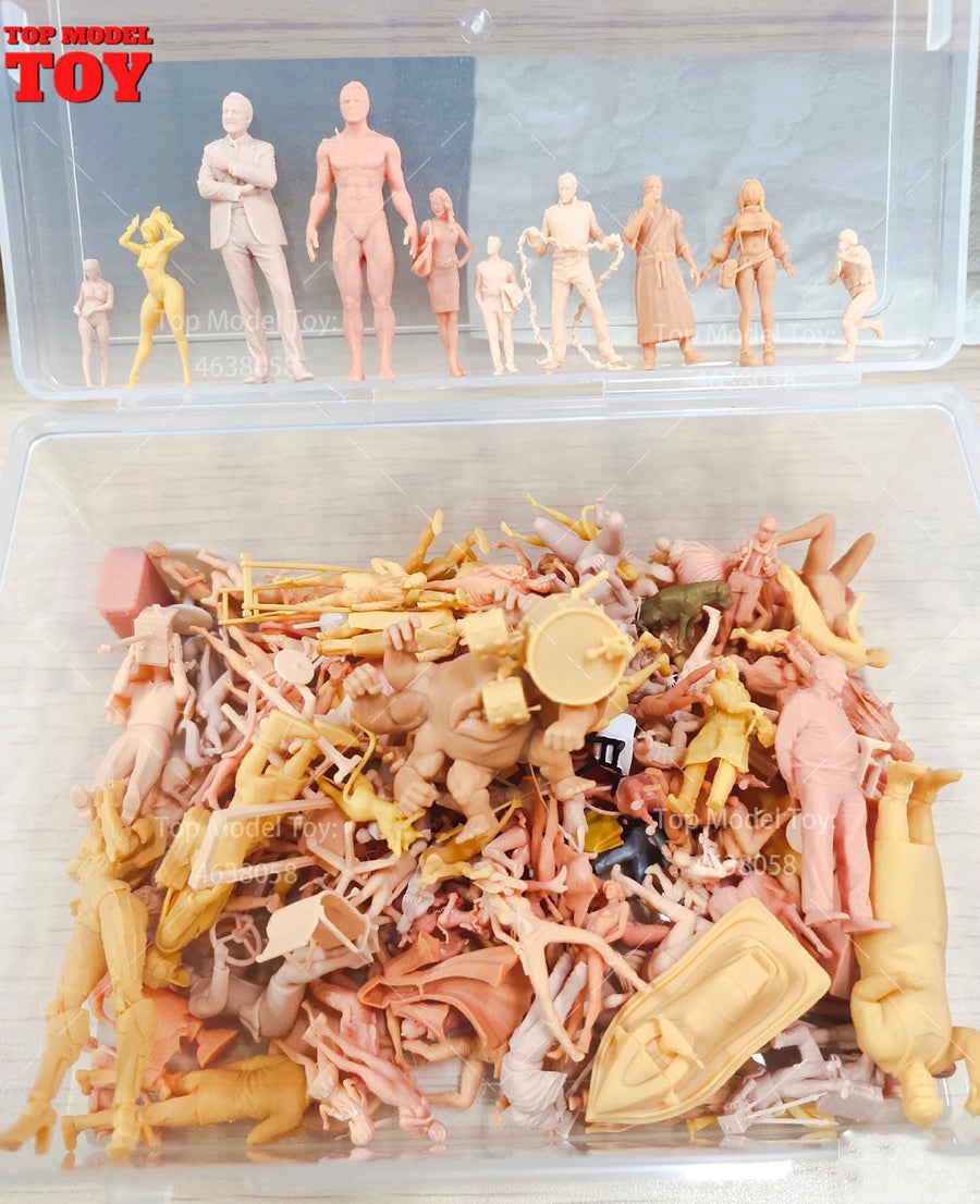 Fantasy Stylized Humanoid Characters Sprue 30+ Figures 1/64 Resin Kit - resin model view 2