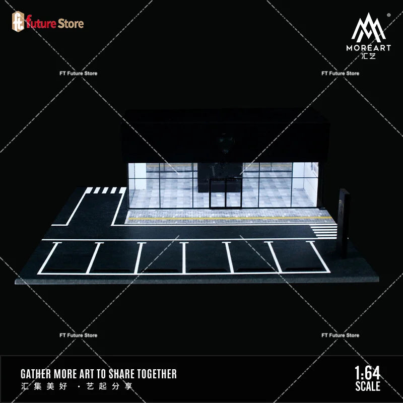 1/64 Scale Simulate Miniature Parking Lot Light Architecture Diorama Car Park Street Scene Building Model Showroom Decor Display