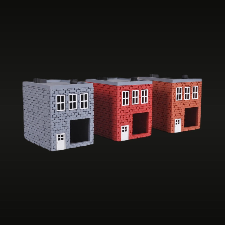 Brick Cafe Coffee Shop Building 1/64 Resin Terrain Diorama Kit - unpainted resin model kit