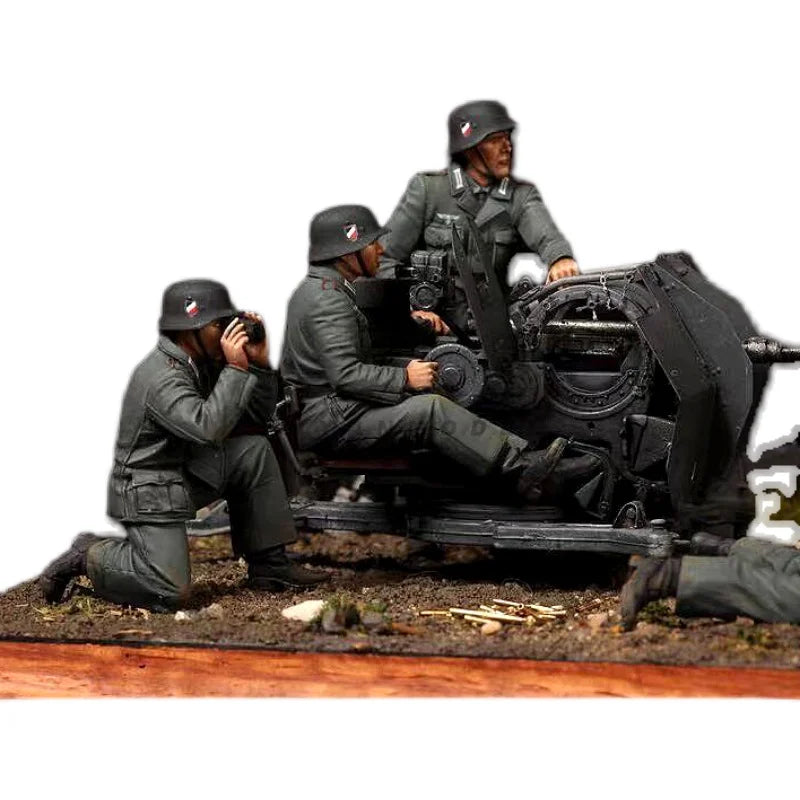 WWII German MG42 Crew Emplacement 3-Figure Set 1/35 Resin Diorama Kit - resin model view 4