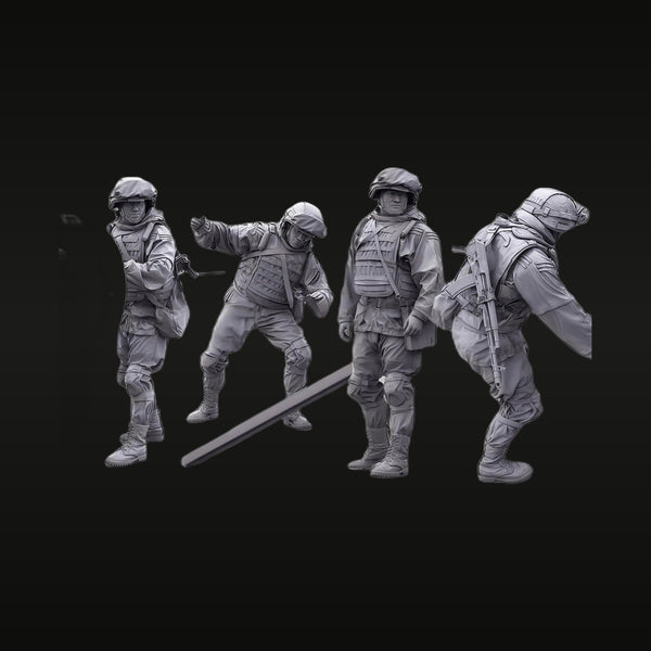 Modern Soldiers in Tactical Gear 1/35 Resin Figure Kit (4 Figures)