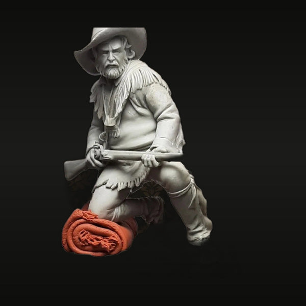 Wild West Frontiersman Trapper Seated 1/24 Resin Figure Kit