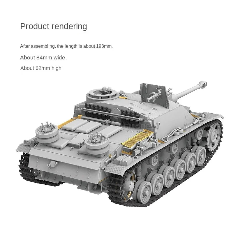 Ryefield Plastic Scale Model Kit 1/35 RM-5069 Stug. III Ausf. G Type Empty Shell Version, for Birthday Toys, Collectible Gifts