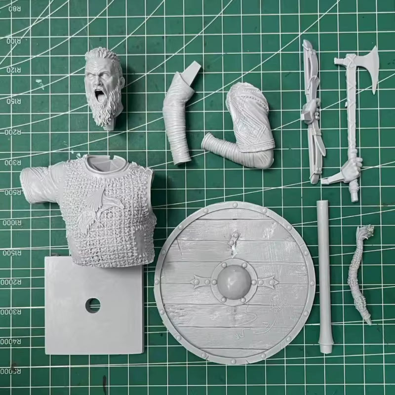 Viking Berserker Warrior Bust with Axe and Shield 1/10 Resin Kit - resin model view 2