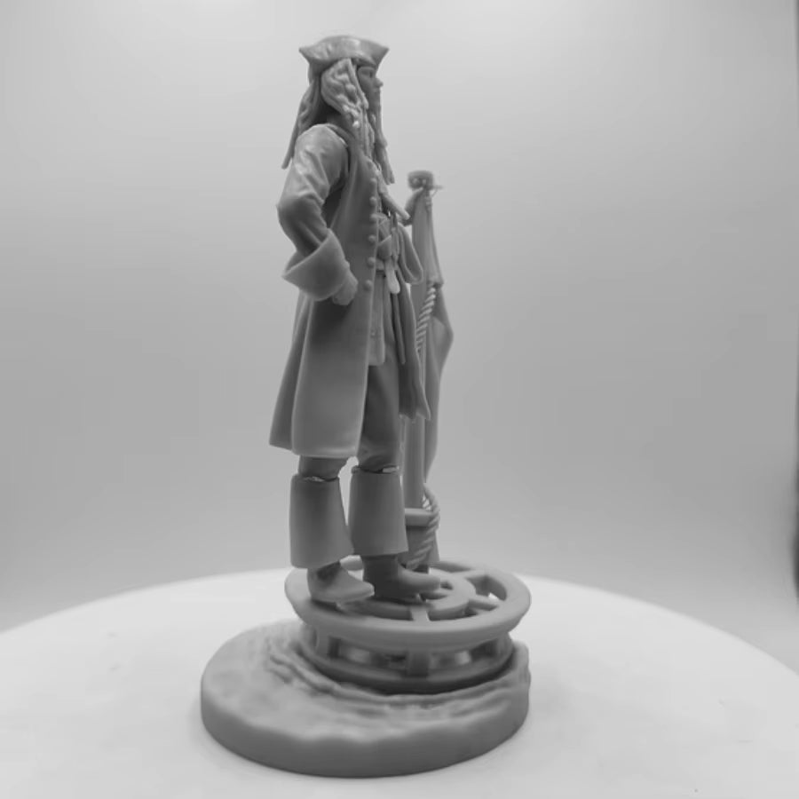 Caribbean Pirate Captain with Dreadlocks and Pistol 1/24 Resin Figure Kit - resin model view 3