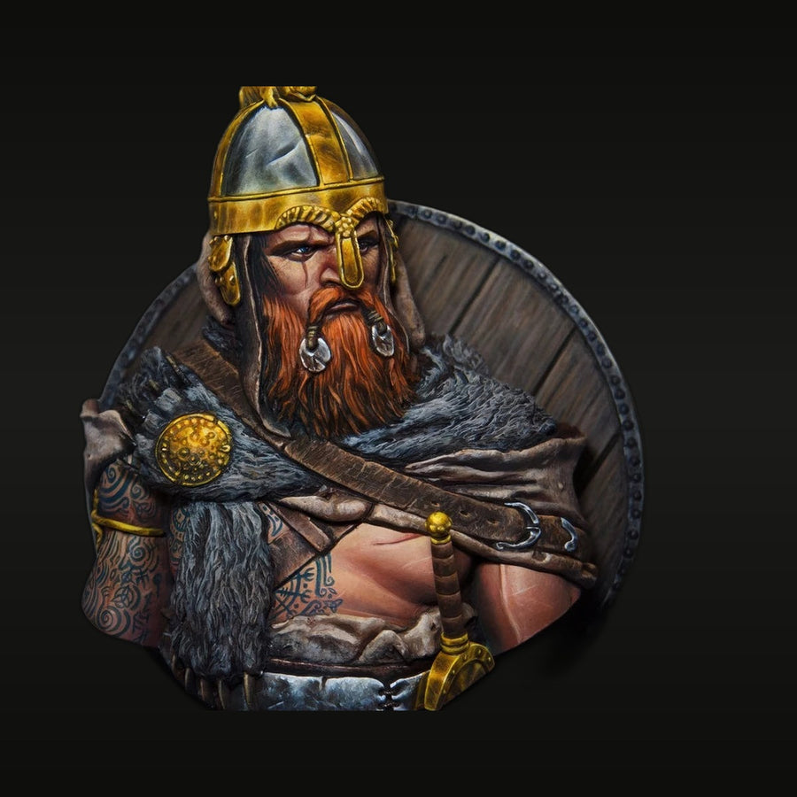 Medieval Norse Viking Chieftain with Sword 75mm Resin Bust Kit - unpainted resin model kit