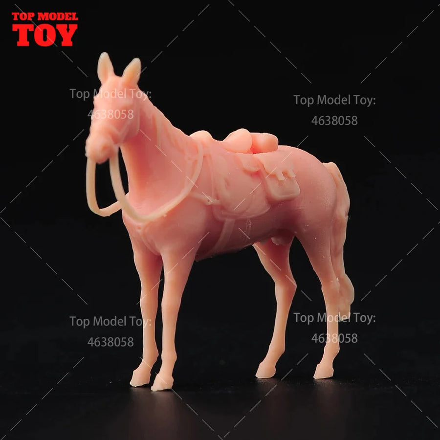 Painted Miniatures 1/64 1/87 Scale Cowgirl Horse Micro Animal Female Scene Figure Doll Unpainted Model for Car Vehicles