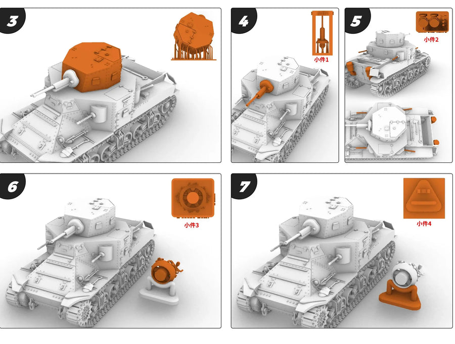 WWII US M3 Stuart Light Tank 1/35 Resin Vehicle Kit - resin model view 2