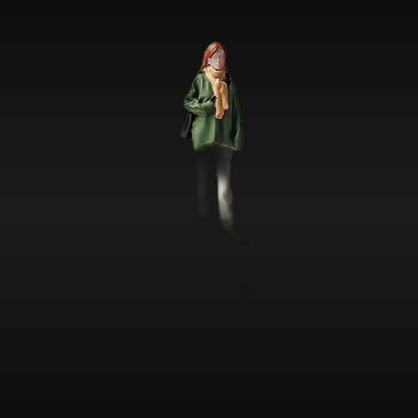 Modern Female Casual Figure with Green Jacket 1/24 Resin Figure Kit
