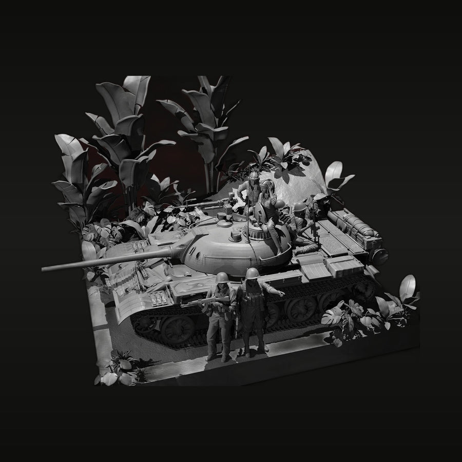 Cold War Soviet T-54/55 Tank Crew Diorama Set 1/35 Scale Resin Kit - unpainted resin model kit