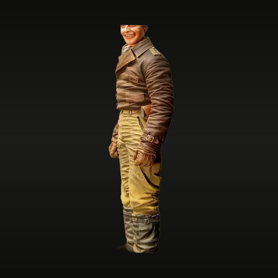 WWII German Luftwaffe Fighter Ace Hans-Joachim Marseille 90mm Resin Bust - unpainted resin model kit