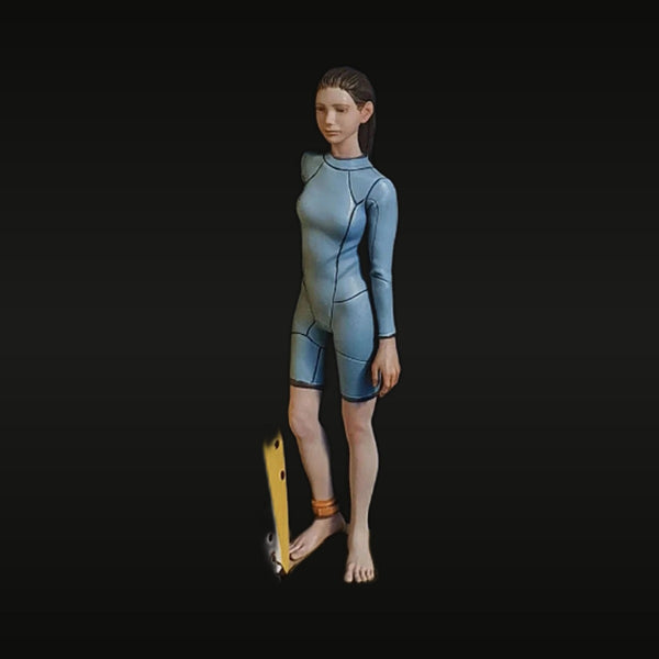 Surfer Girl with Yellow Surfboard 1/20 Resin Figure