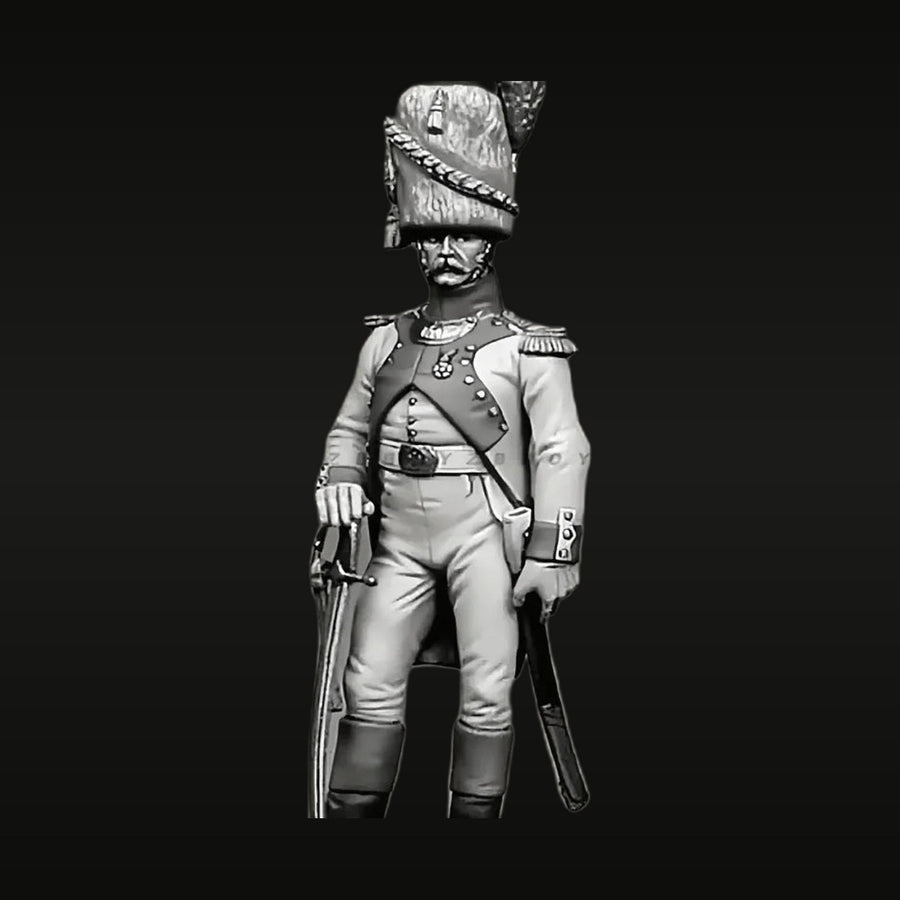 Napoleonic French Imperial Guard Officer Bearskin Tall 1/32 Resin Figure Kit - unpainted resin model kit