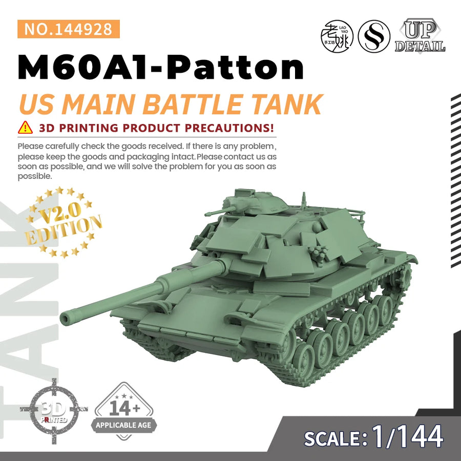 1/144 1/200 1/350 1/700  SS928 Military Model Kit US M60A1-Patton Main Battle Tank Miniature Static War Games