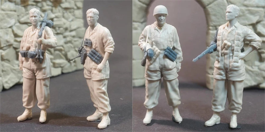 WWII US Infantry 2-Figure Set 1/35 Resin Kit - unpainted resin model kit