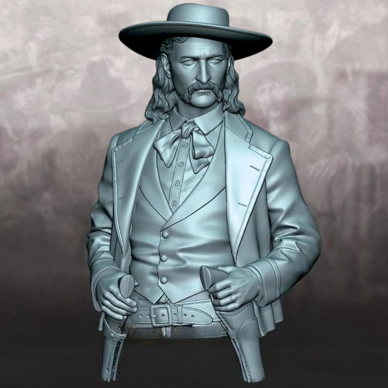 1/10 Scale Die-Cast Resin Bust Model Kit Wild West Cowboy Man Statue Unassembled and Unpainted
