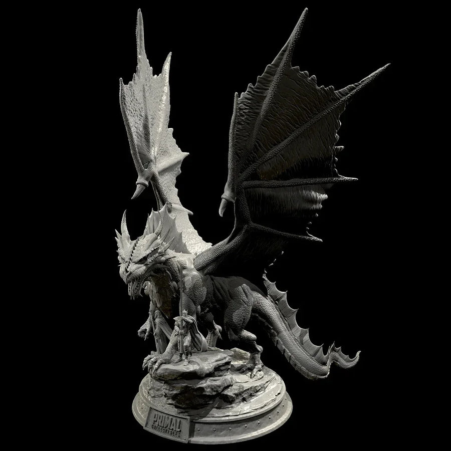 Fantasy Winged Dragon with Victim Diorama Set 70mm Resin Kit - resin model view 5