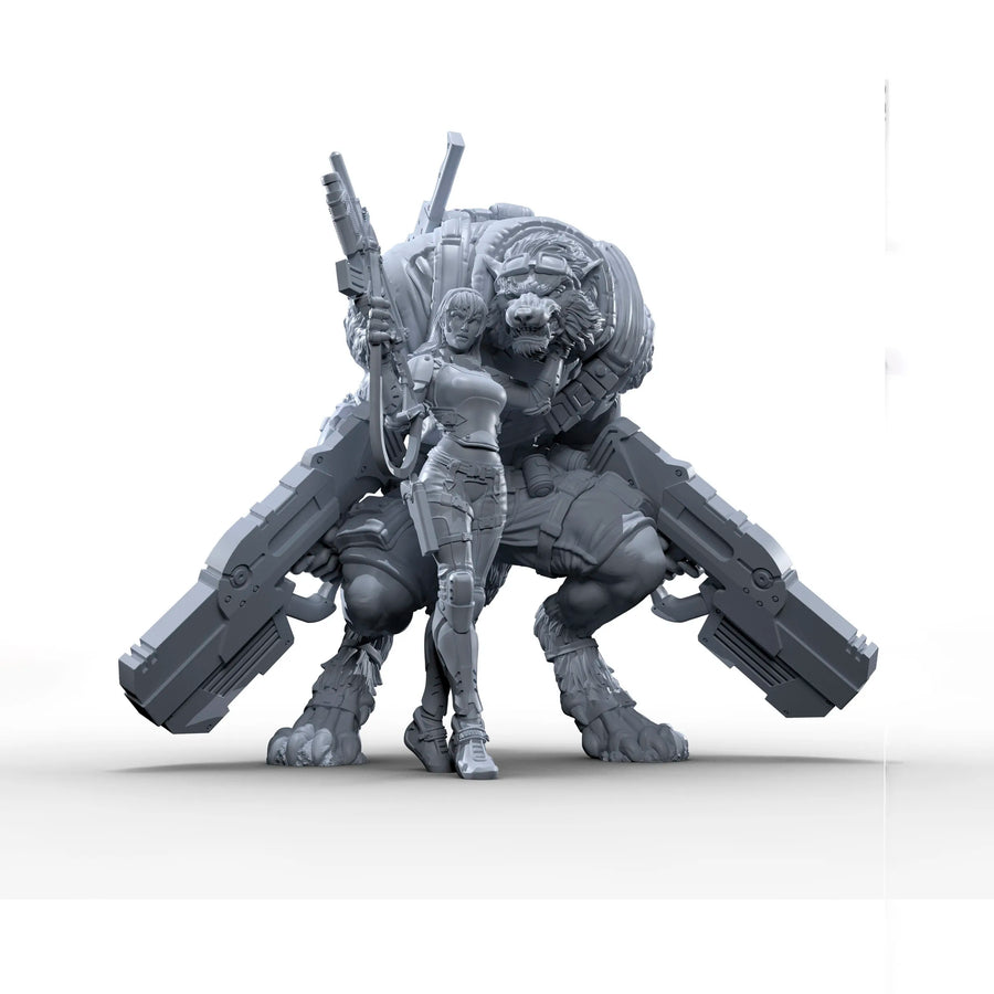 1/32 Resin Figure Unpainted Model Kit, Wolf Tribe, Unassembled and Unpainted GK
