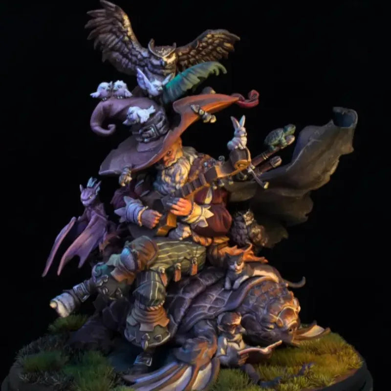 Fantasy Ranger/Druid with Animal Companions 75mm Resin Diorama Kit - unpainted resin model kit