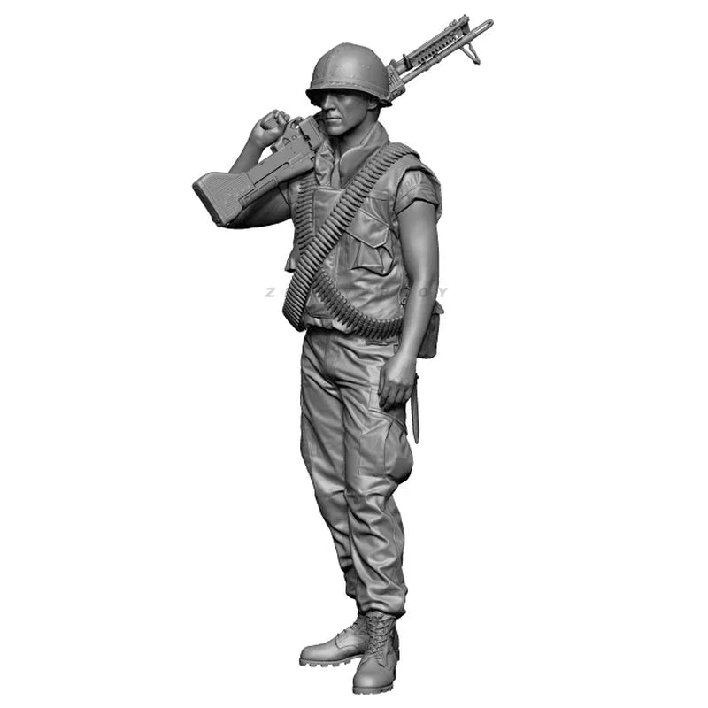 Vietnam US Infantry MG Gunner with Ammo Bandolier 1/35 Resin Figure Kit - resin model view 2