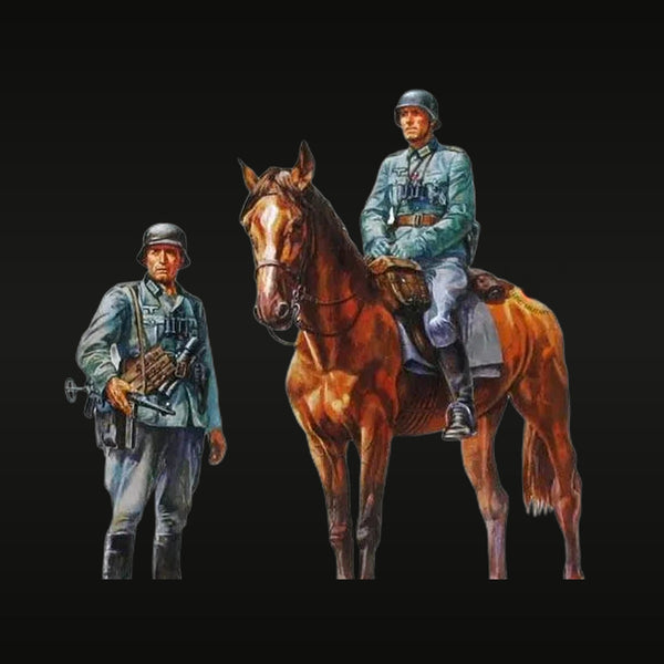 WWII German Wehrmacht Cavalry Set with Mounted Officers 1/35 Resin Kit
