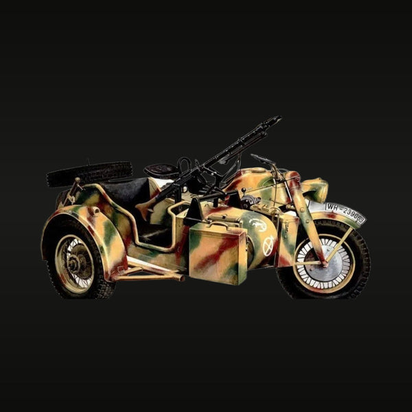 WWII German Zündapp KS750 with MG34 Sidecar Motorcycle 1/35 Resin Kit