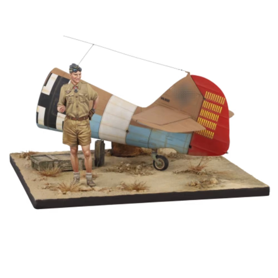 WWII German Luftwaffe Pilot with Aircraft Fuselage 1/32 Resin Figure Kit - resin model view 2